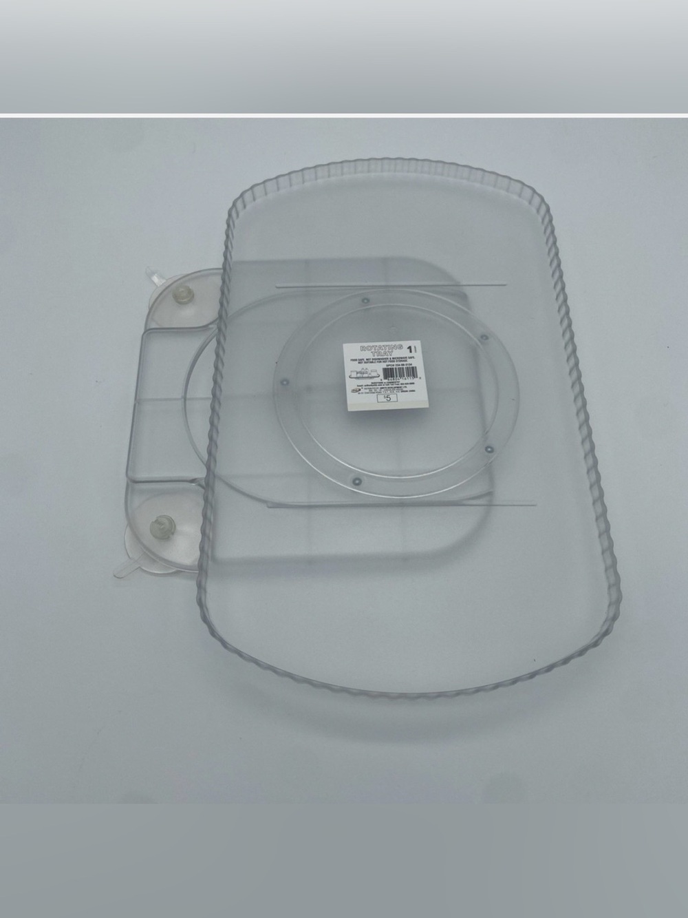 Ankyo Clear Plastic Rotating Serving Tray Rectangle 15 in Matte Finish